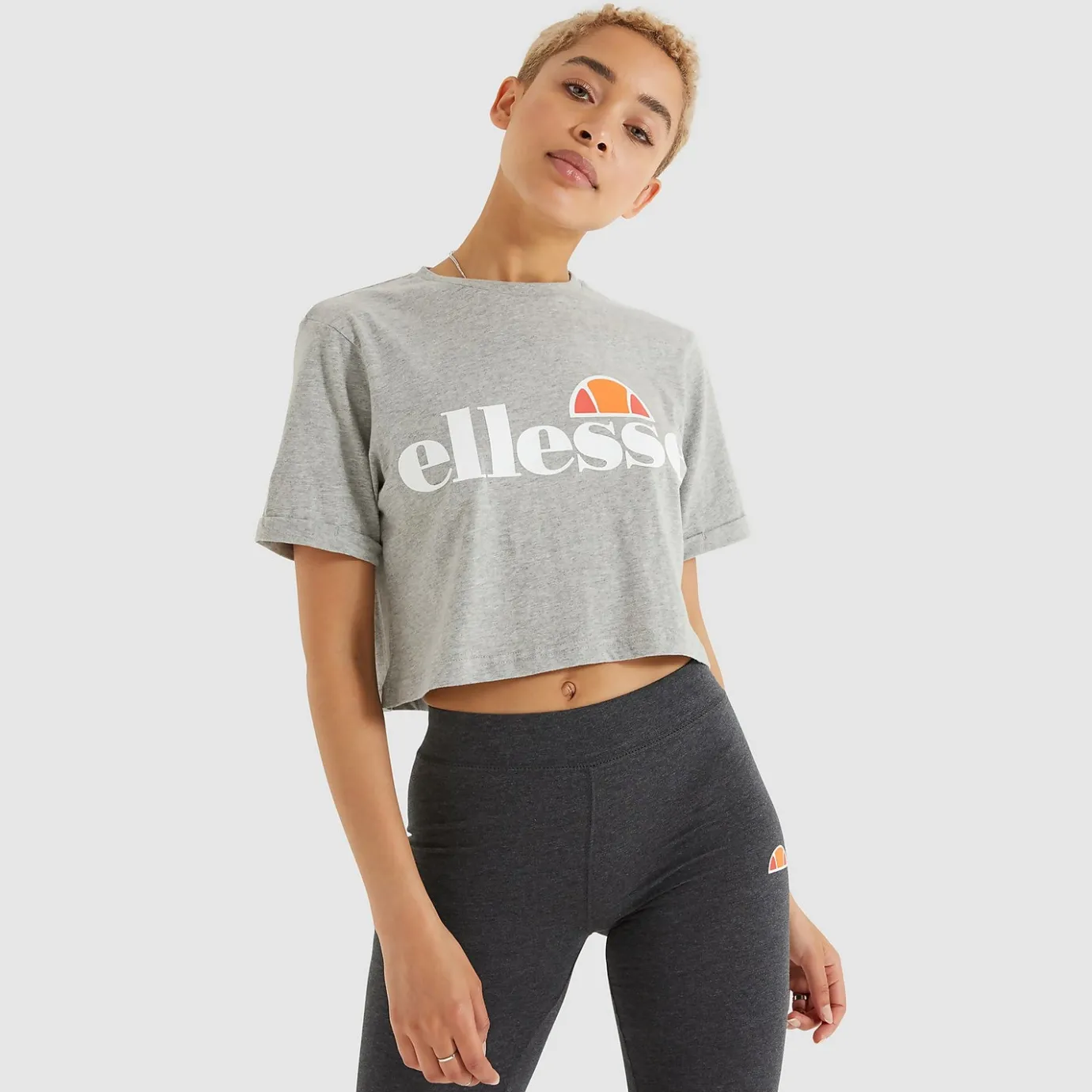 Ellesse Alberta Kurztop Grau Meliert für Damen>Damen Tops