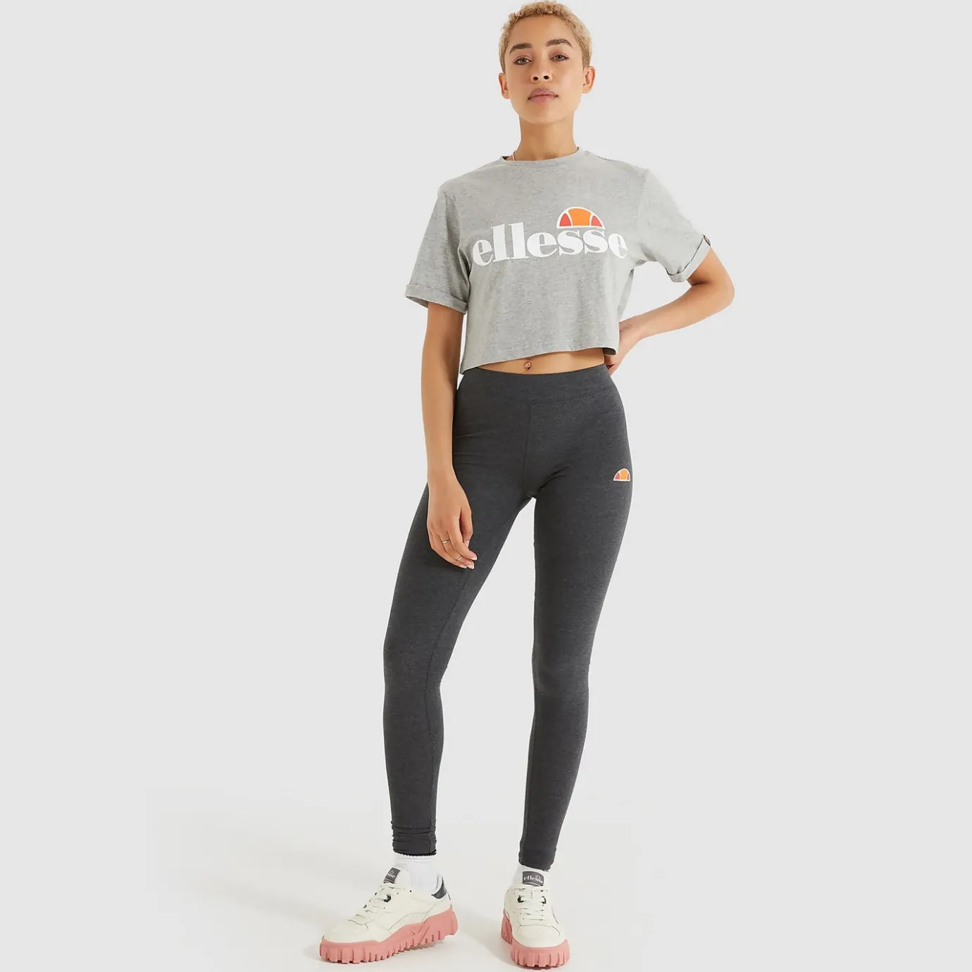 Ellesse Alberta Kurztop Grau Meliert für Damen>Damen Tops