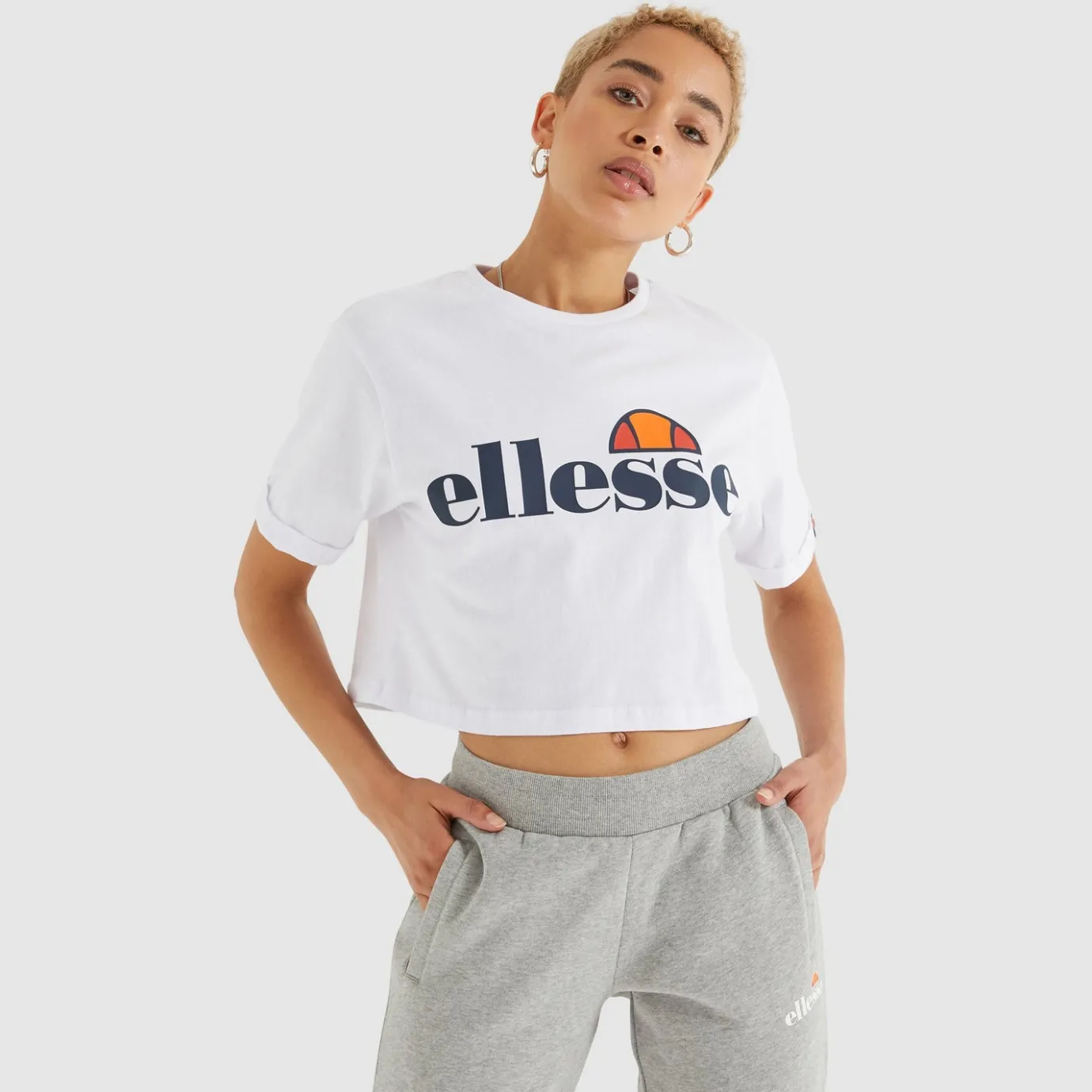 Ellesse Crop-T-Shirt Alberta für Damen Weiß>Damen Tops