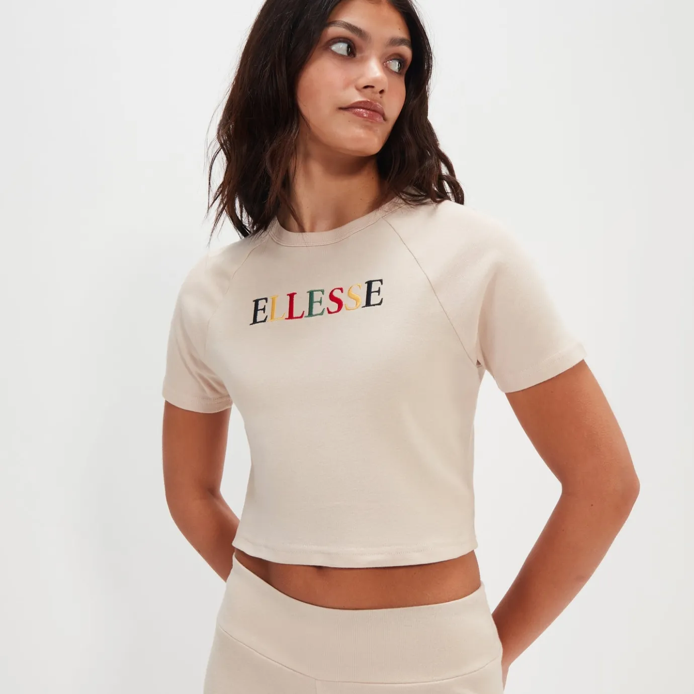 Ellesse Crop-T-Shirt Lyndsay für Damen Beige>Damen Tops