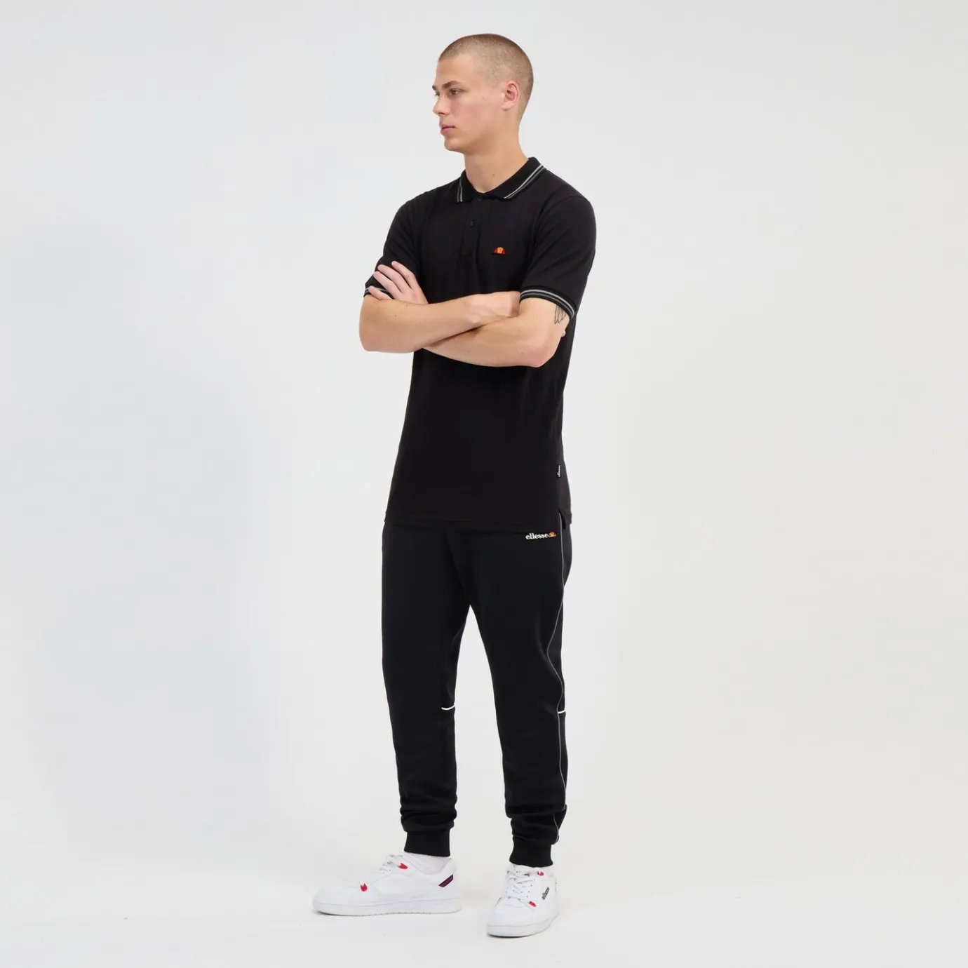 Ellesse Poloshirt Rooks für Herren Schwarz/Grau/Weiß>Herren T-shirts | Poloshirts