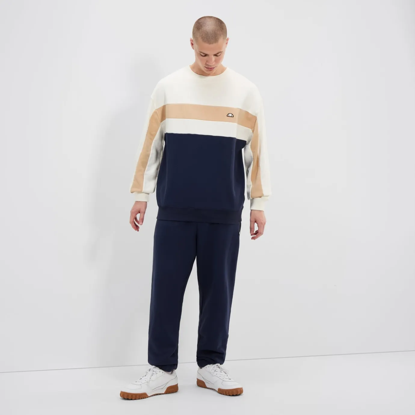 Ellesse Sweatshirt Andora für Herren Cremeweiß/Marineblau>Herren Hoodies & Sweatshirts