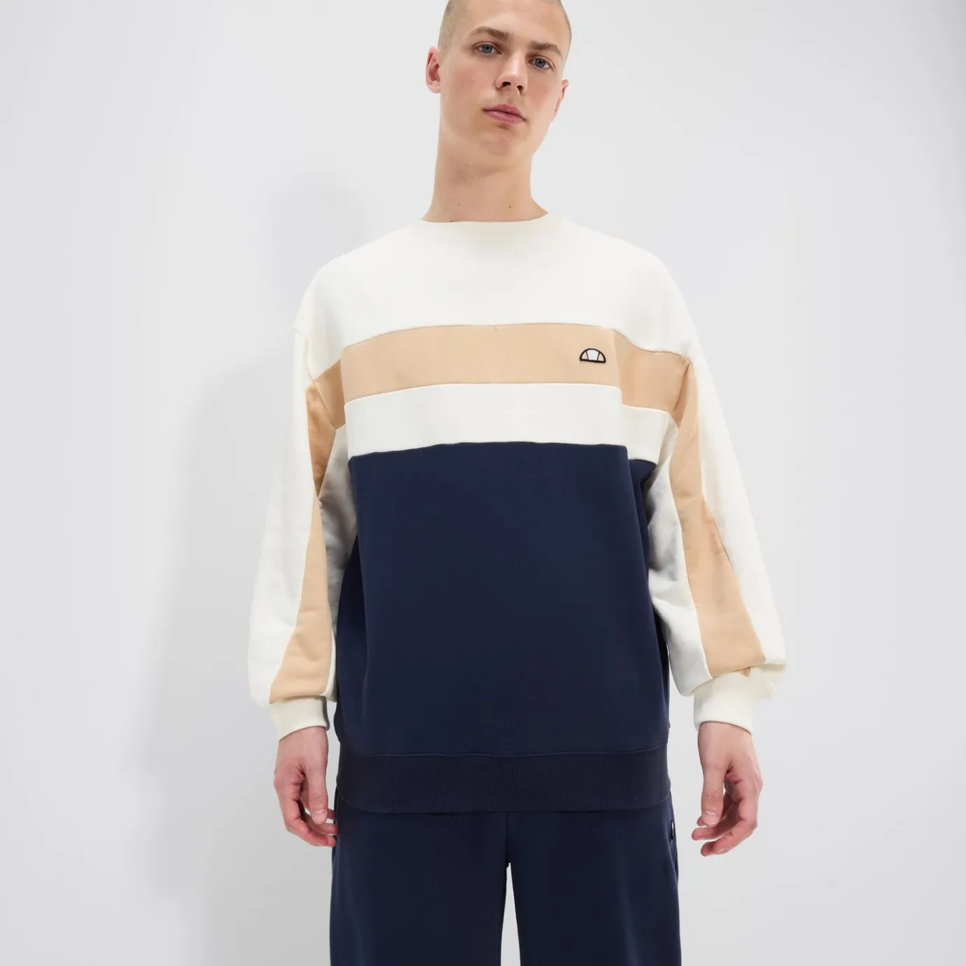 Ellesse Sweatshirt Andora für Herren Cremeweiß/Marineblau>Herren Hoodies & Sweatshirts